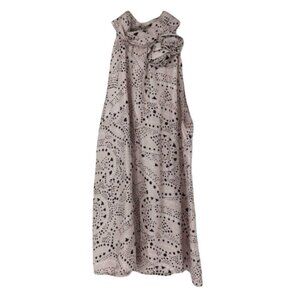 Cynthia Rowley Silk  high halter neck sleeveless geometric print blouse roses